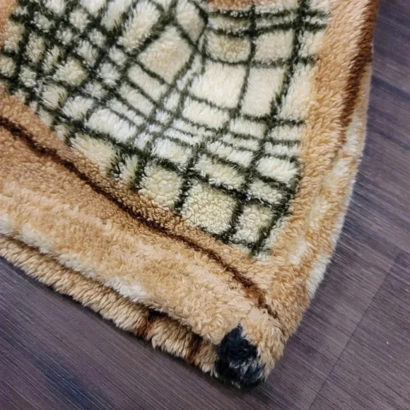 Boys Small S Hooded Plush Fleece Robe Tan Brown Soft Warm - Picture 2 of 8